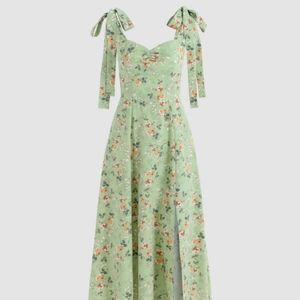 Cider, XL green floral maxi dress formal wedding guest